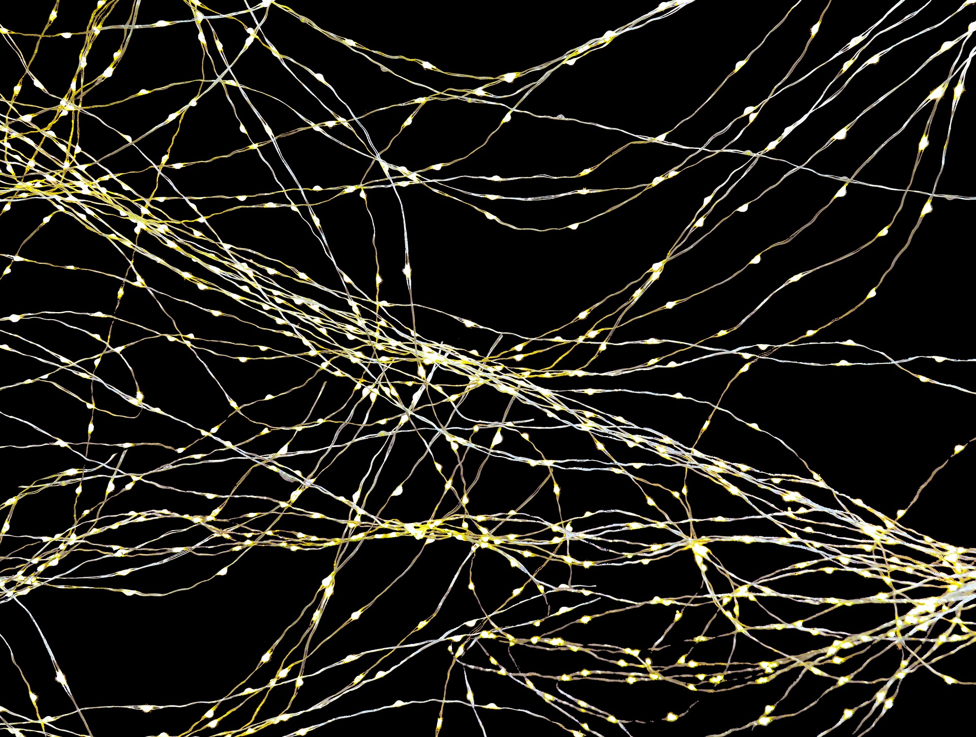 Sensorineural Hearing Loss. Web of connections with black background.