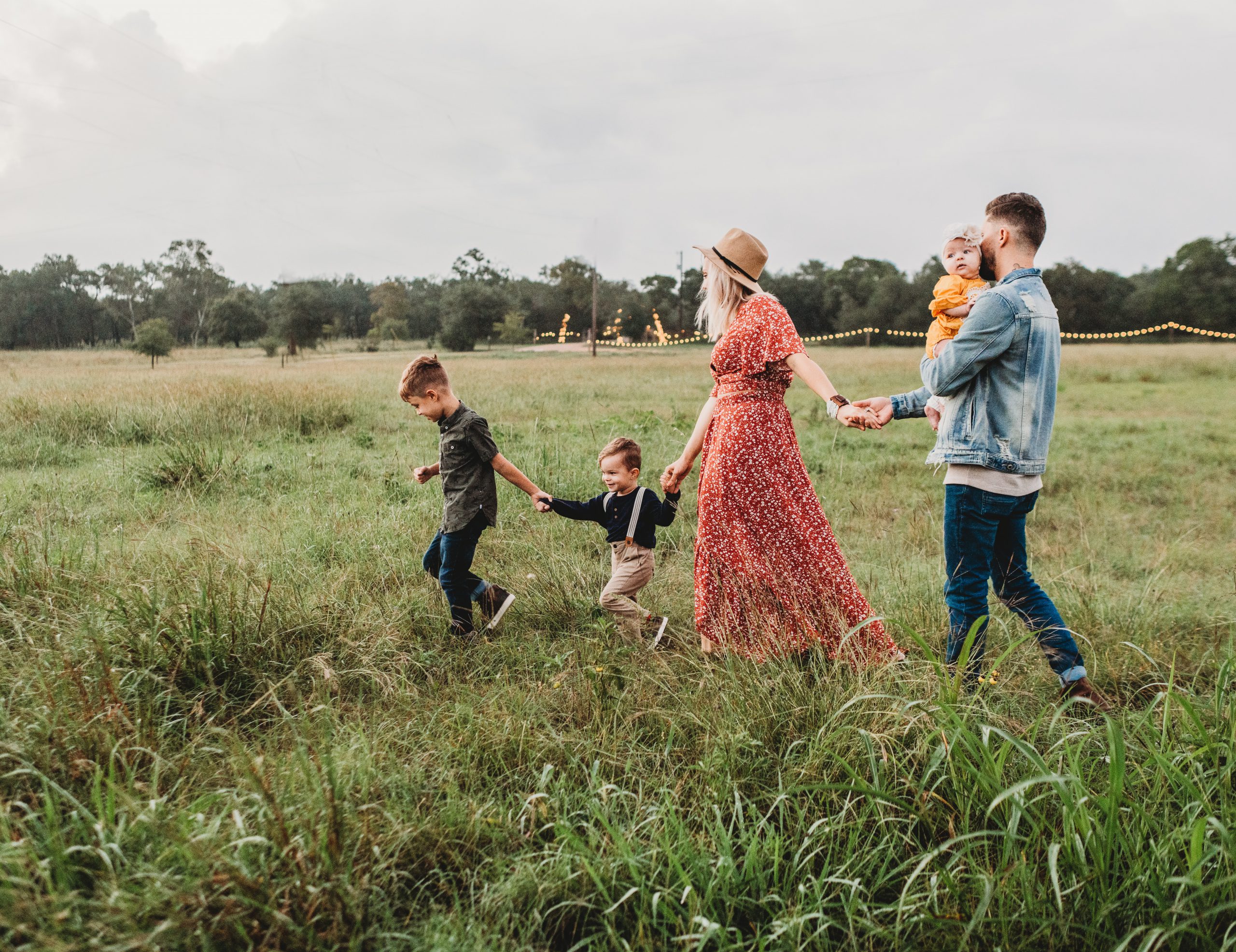 happy family walking. Real Client Thank You